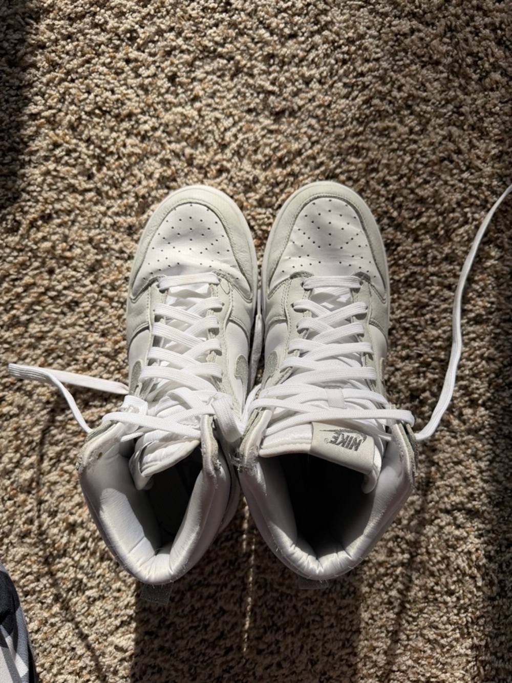 Nike White High-Top Sneakers with Subtle Gray Accents
